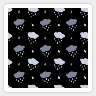 Rain Cloud Pattern in Black Sticker